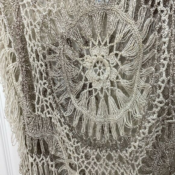 LaSeine knit crocheted sleeveless pullover sweater coverup, large/x large - Picture 2 of 11